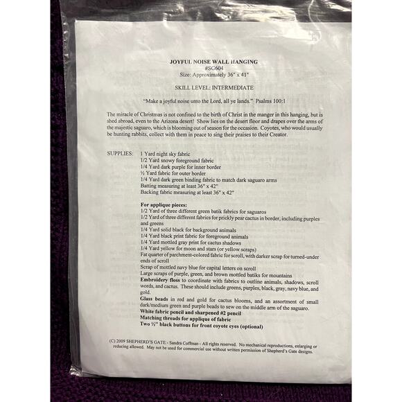 quilt pattern joyful noise sandra coffman 36" x 41" - Picture 4 of 7